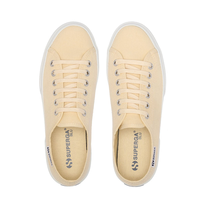 Woman's Platform Beige Sneakers with Cotton Upper 4