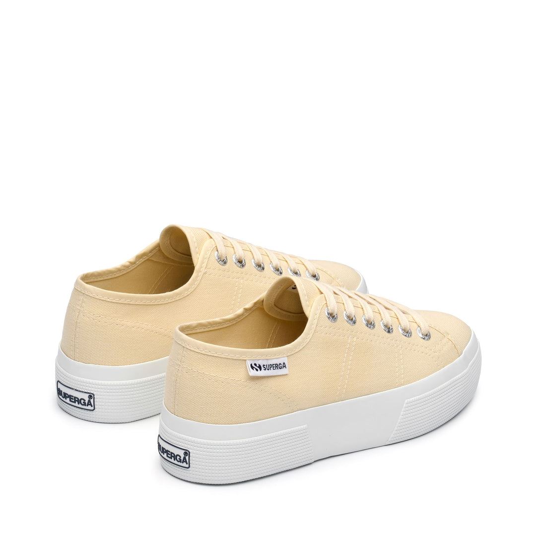 Woman's Platform Beige Sneakers with Cotton Upper main