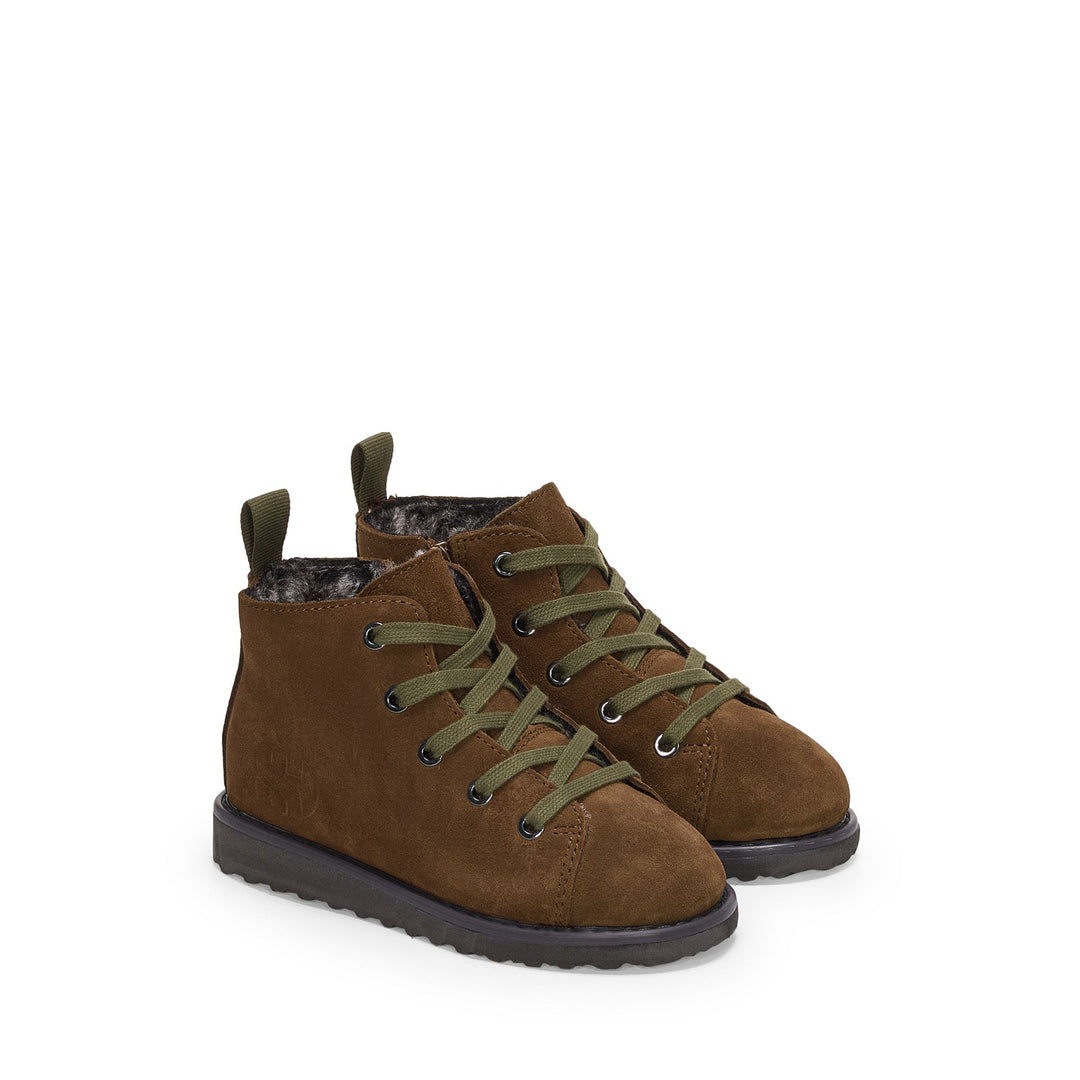 Braune Kinder-Ankle-Boots mit Obermaterial aus Wildleder main