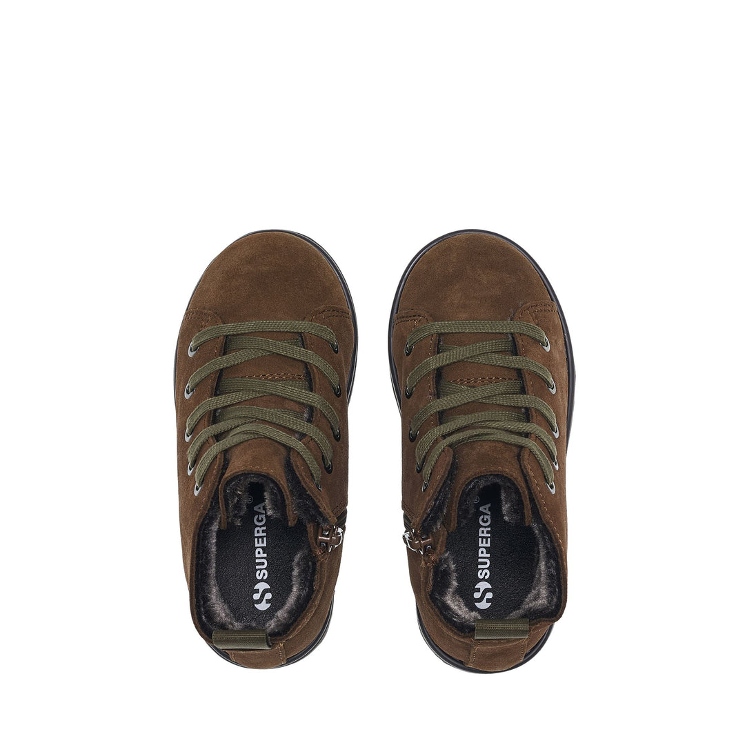 Braune Kinder-Ankle-Boots mit Obermaterial aus Wildleder main