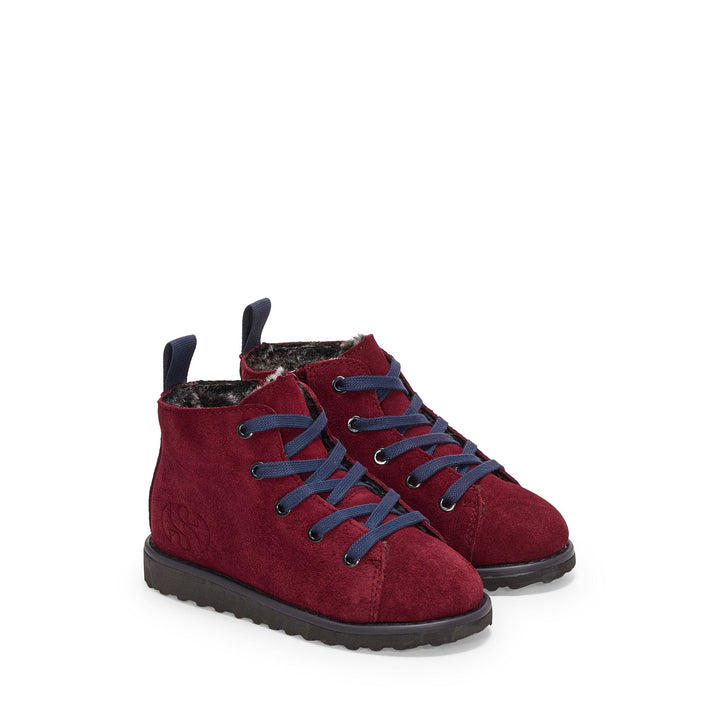 Kid's Red Ankle Boots with Suede Upper 2