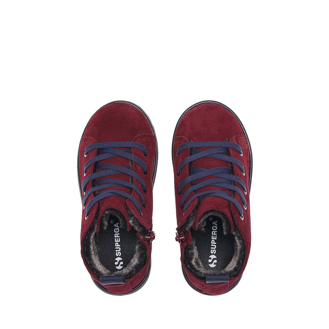 Botines rojos para niños con parte superior de ante main