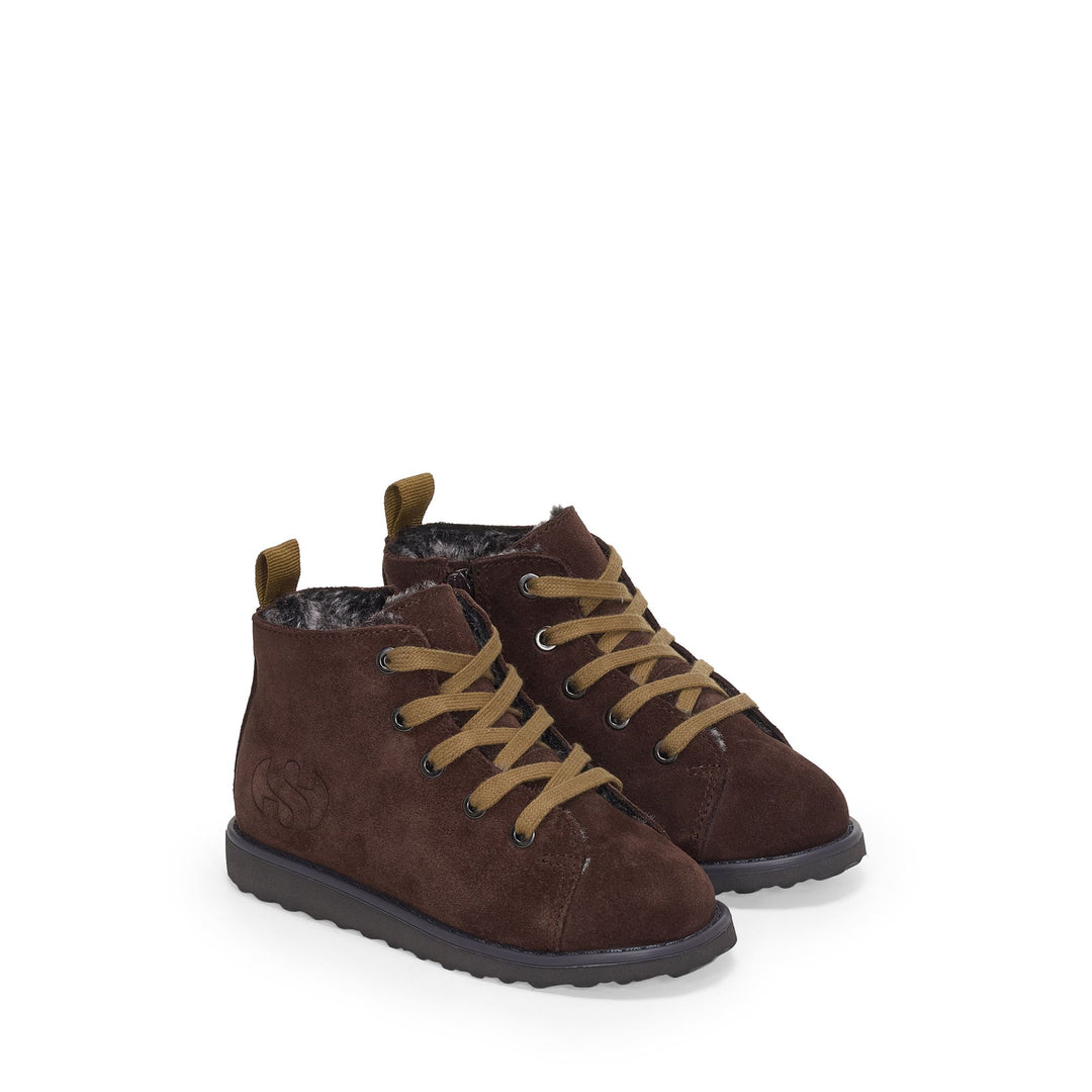3008 KIDS LACE-UP BOOT SUEDE - Ankle Boots - Laced - Kid unisex - Brown Cotto-Beige Rame main