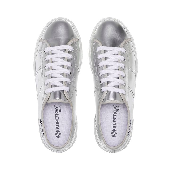 Woman's Silver Platform Sneakers with Synthetic Upper 4