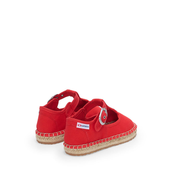 Girl's Red Espadrilles with Cotton Upper 3