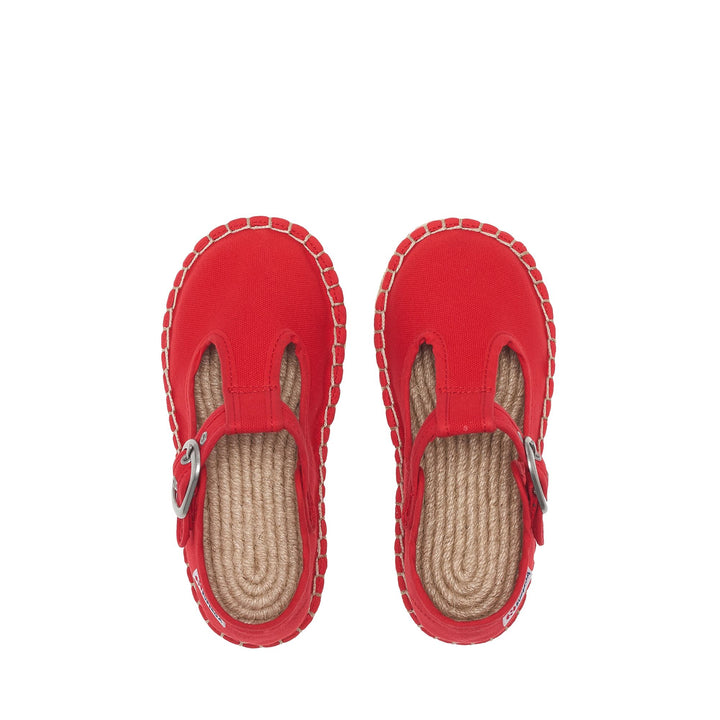 Girl's Red Espadrilles with Cotton Upper 4