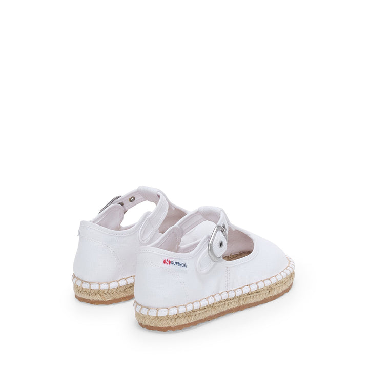 Girl's White Low Heel Espadrilles with Cotton Upper 3