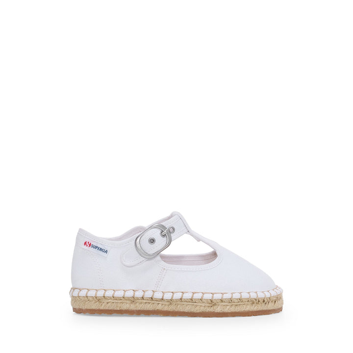 Girl's White Low Heel Espadrilles with Cotton Upper 1