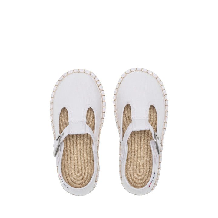 Girl's White Low Heel Espadrilles with Cotton Upper 4