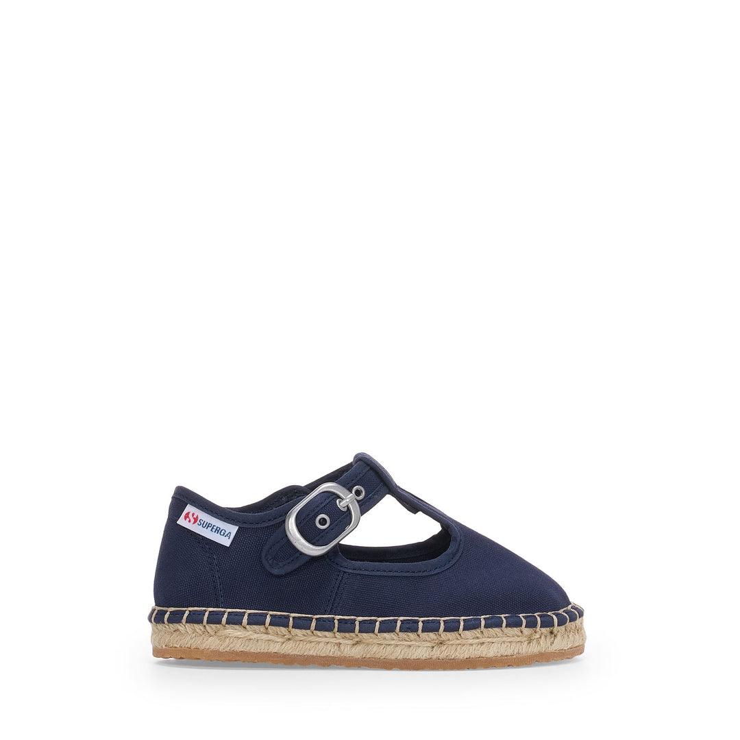 Espadrillas blu da bambina con tomaia in cotone 01