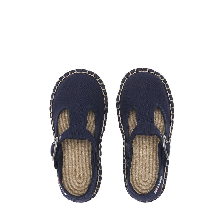 Espadrillas blu da bambina con tomaia in cotone 4