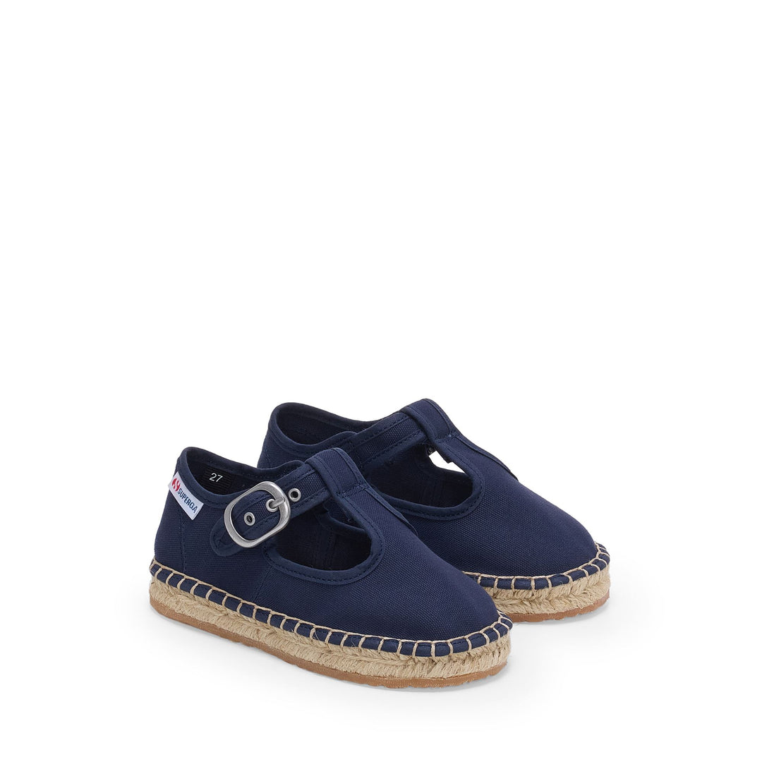 Espadrillas blu da bambina con tomaia in cotone main