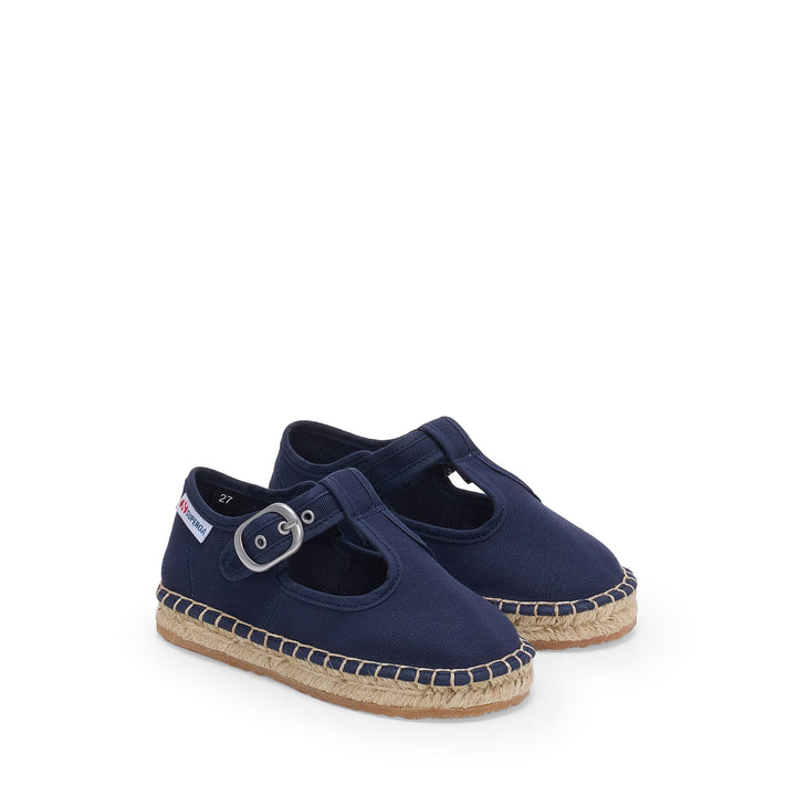 Espadrillas blu da bambina con tomaia in cotone 2