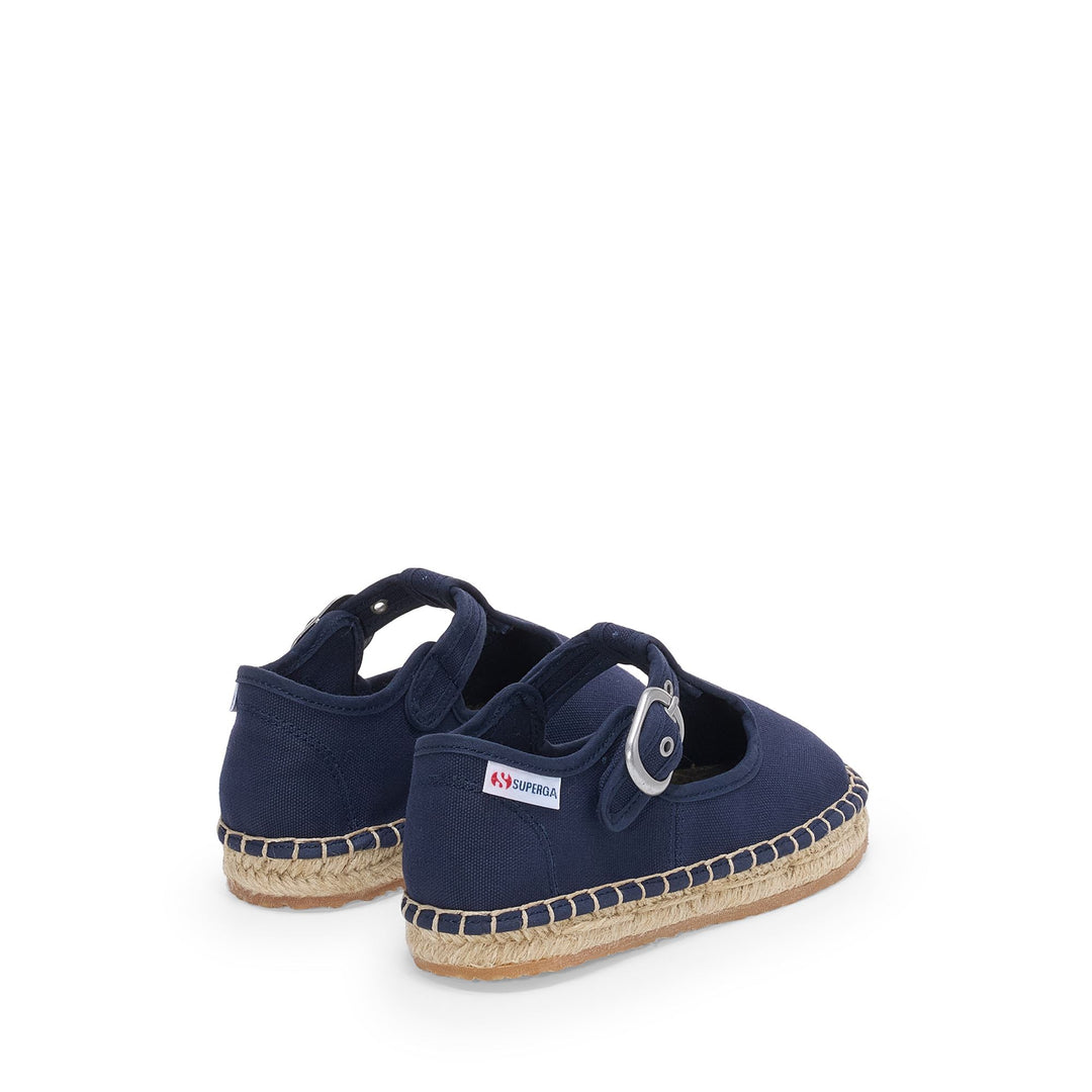 Espadrillas blu da bambina con tomaia in cotone main