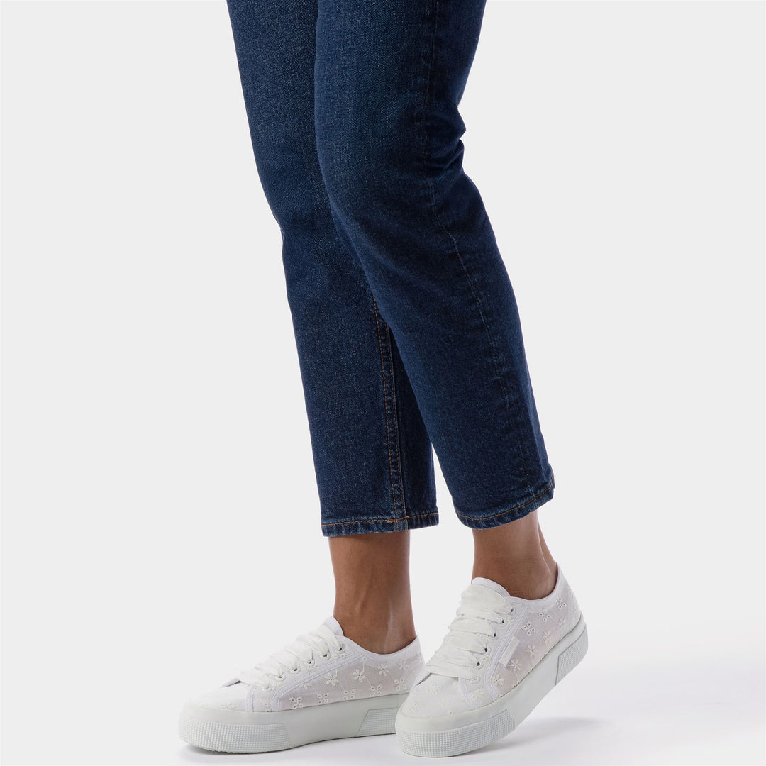 Baskets blanches à plateforme pour femme avec tige en coton main