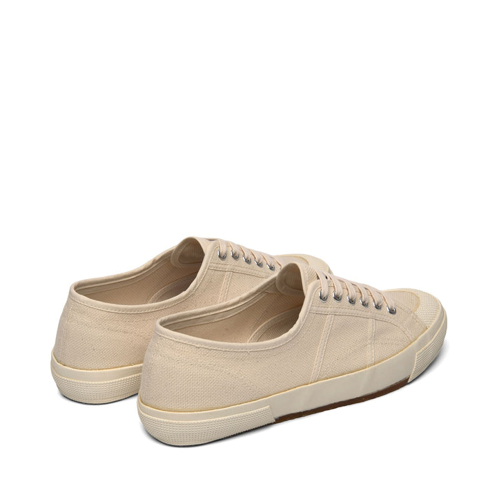 Sneakers basse unisex beige con tomaia in cotone 3