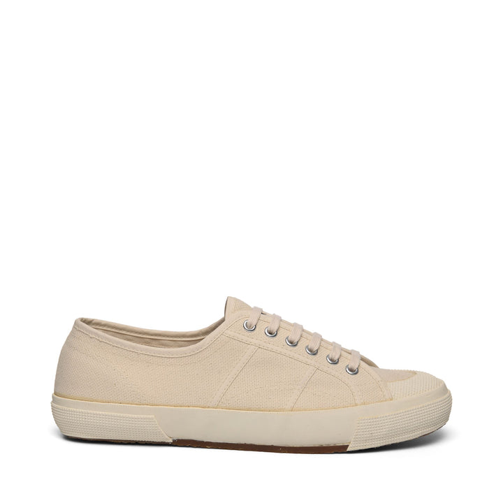 Sneakers basse unisex beige con tomaia in cotone 1
