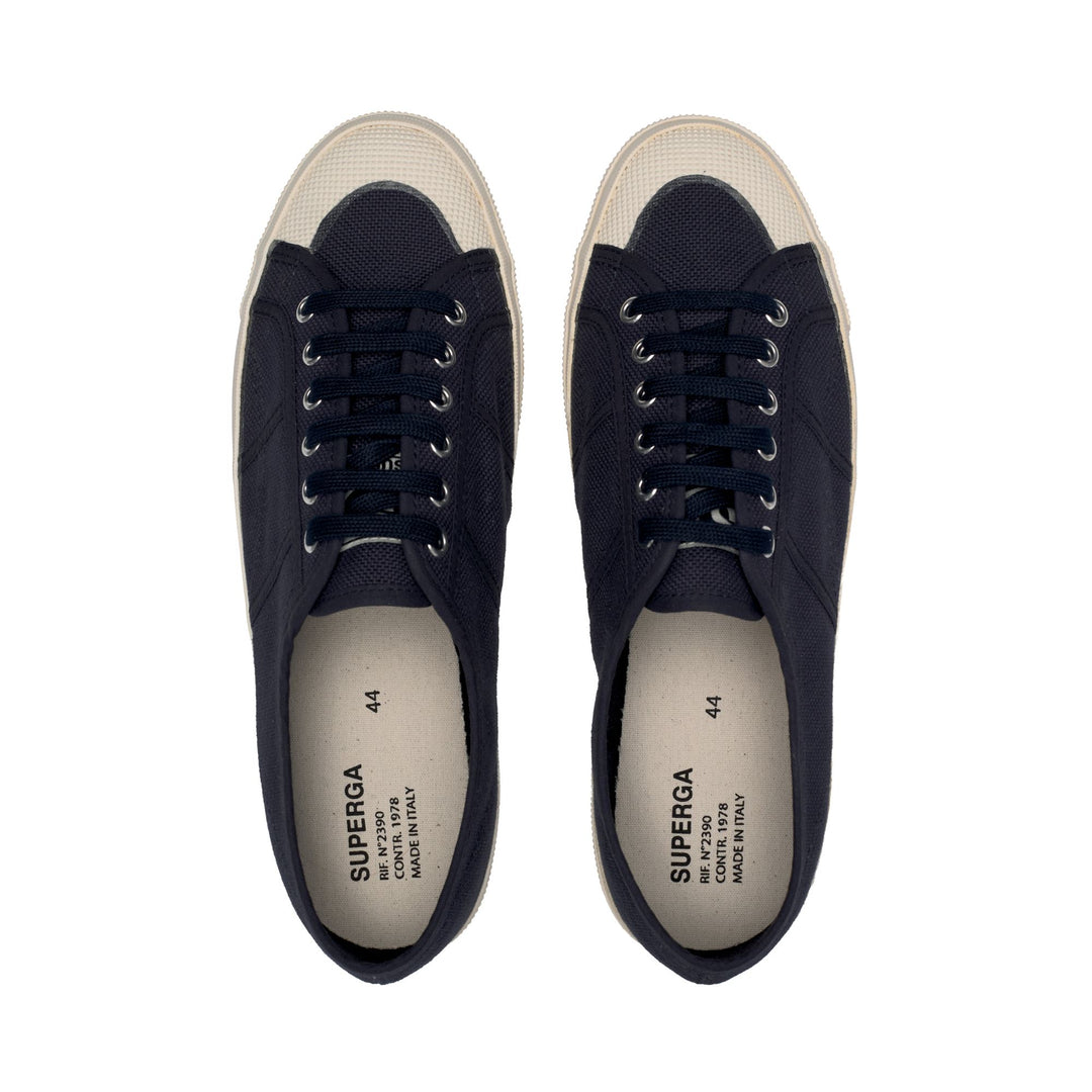 Sneakers basse unisex blu con tomaia in cotone main