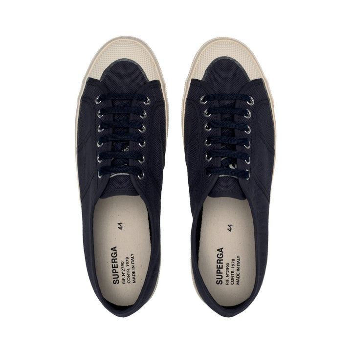 Sneakers basse unisex blu con tomaia in cotone 5