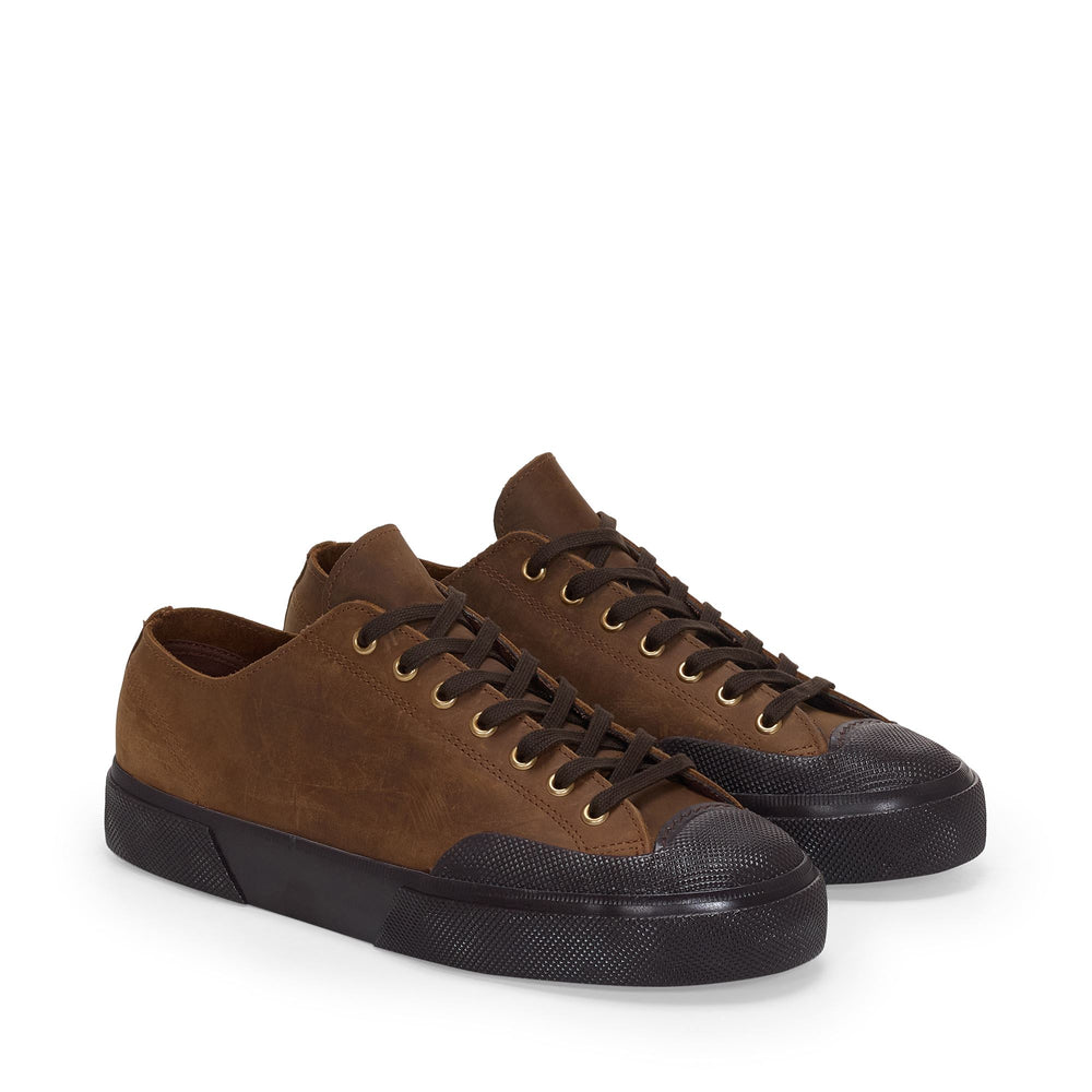 2432 WORKS CRAZY HORSE LEATHER - Sneakers - Low Cut - Unisex - Brown Horse-Black 02