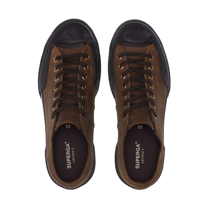 2432 WORKS CRAZY HORSE LEATHER - Sneakers - Low Cut - Unisex - Brown Horse-Black 4