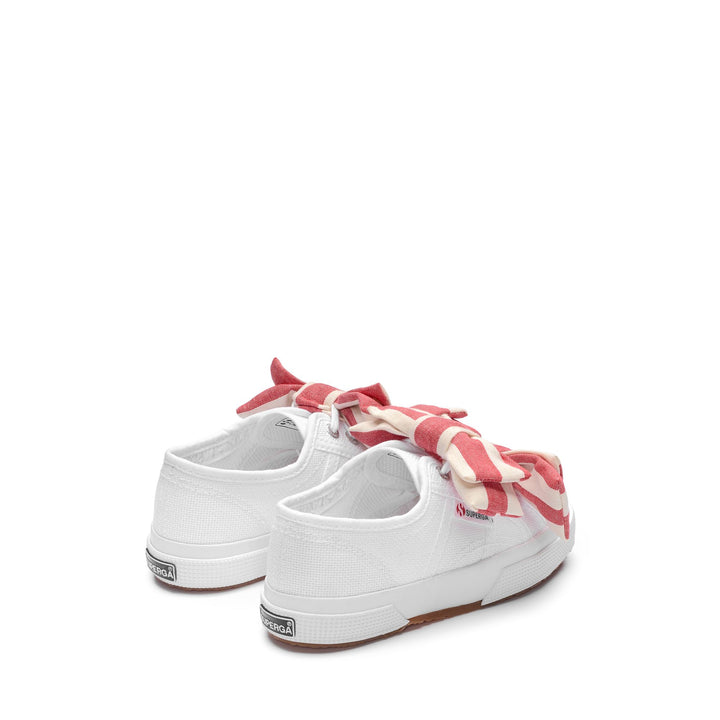 2750 KIDS COTTON RIBBON - Le Superga - Low Cut - Girl - WHITE-OFFWHITE-RED 3