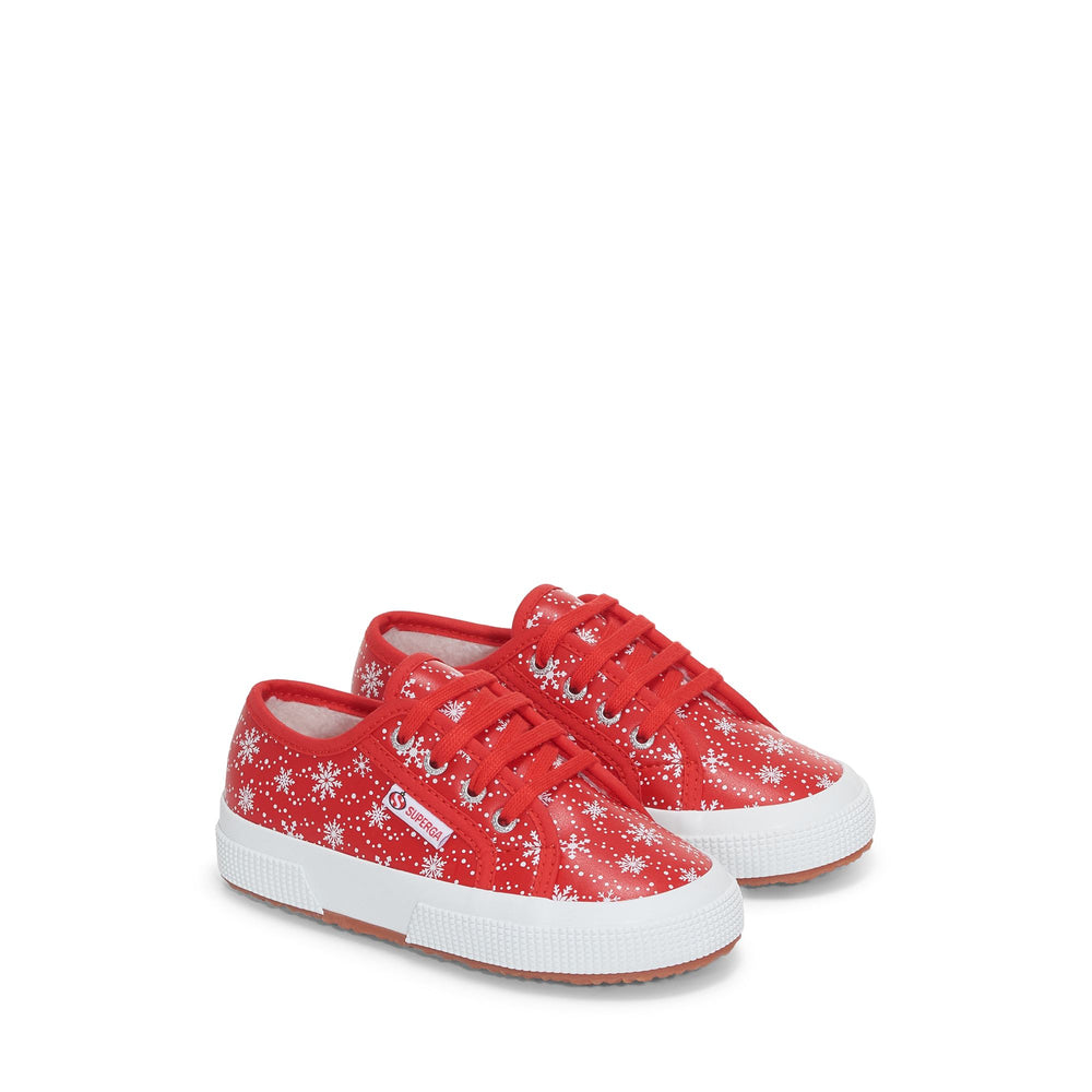 Sneakers basse per bambini in rosso con tomaia in cotone 02