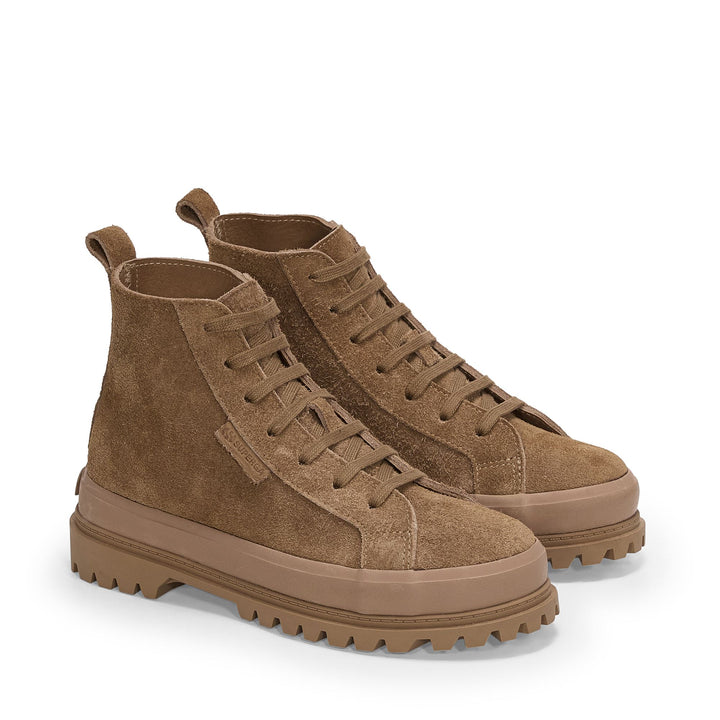 Stivaletti da donna marroni con tomaia in pelle scamosciata 2