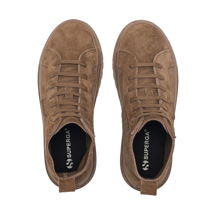 Stivaletti da donna marroni con tomaia in pelle scamosciata 4