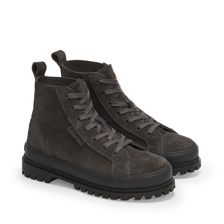 Graue Damenstiefeletten mit Obermaterial aus Wildleder 2