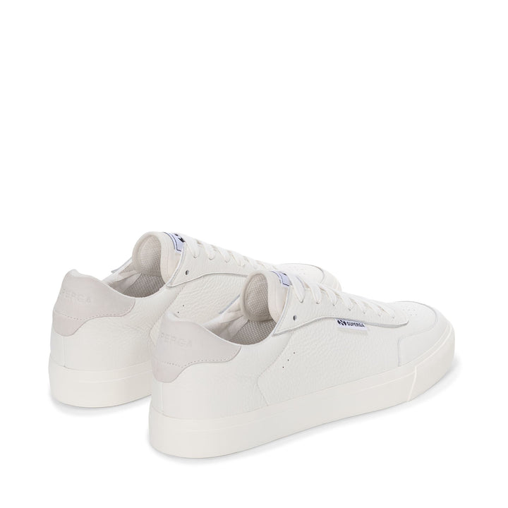 Zapatillas blancas unisex de corte bajo con parte superior de cuero 3