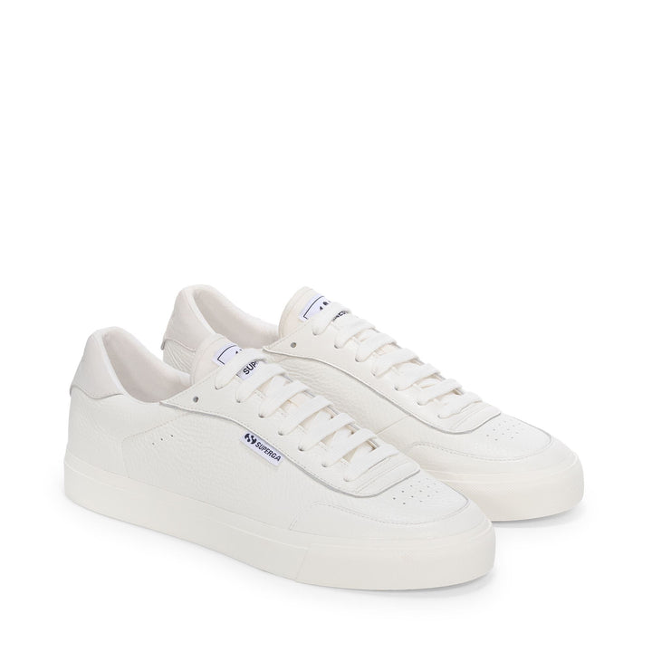 Zapatillas blancas unisex de corte bajo con parte superior de cuero 2