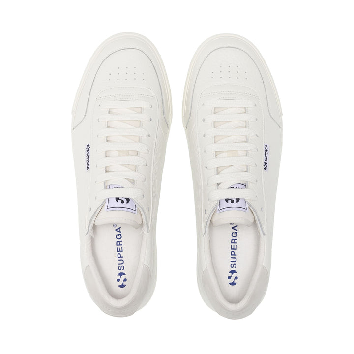 Zapatillas blancas unisex de corte bajo con parte superior de cuero 4