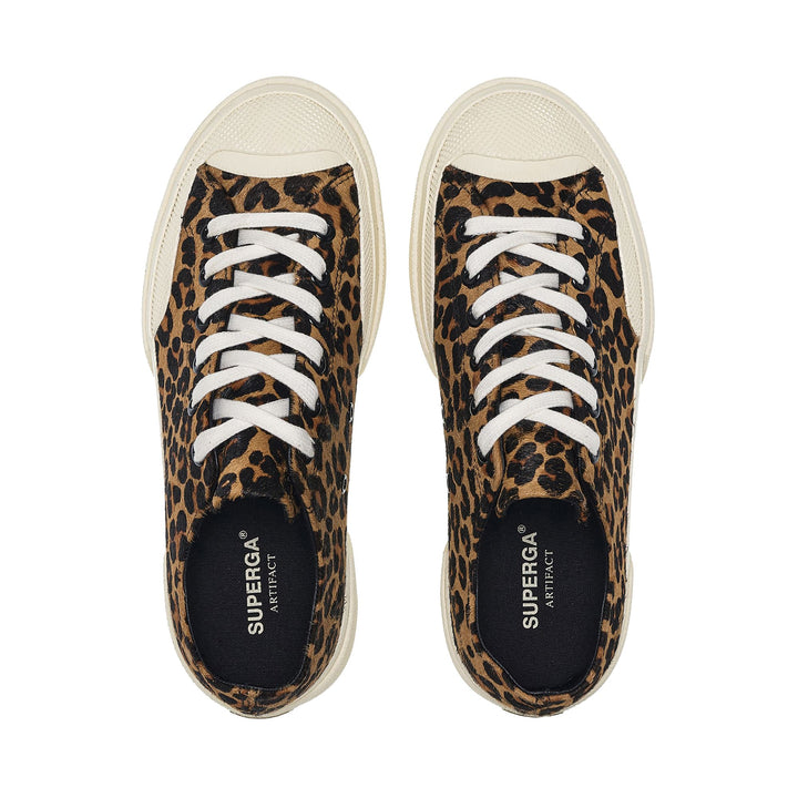 Unisex Leopard Print Low Cut Sneakers with Leather Upper 4