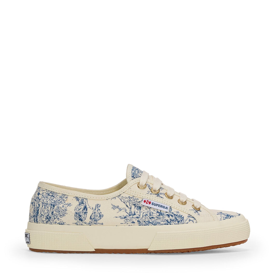 2750 TOILE DE JOUY - Le Superga - Low Cut - Woman - BEIGE NATURAL-BLUE NAVY 01