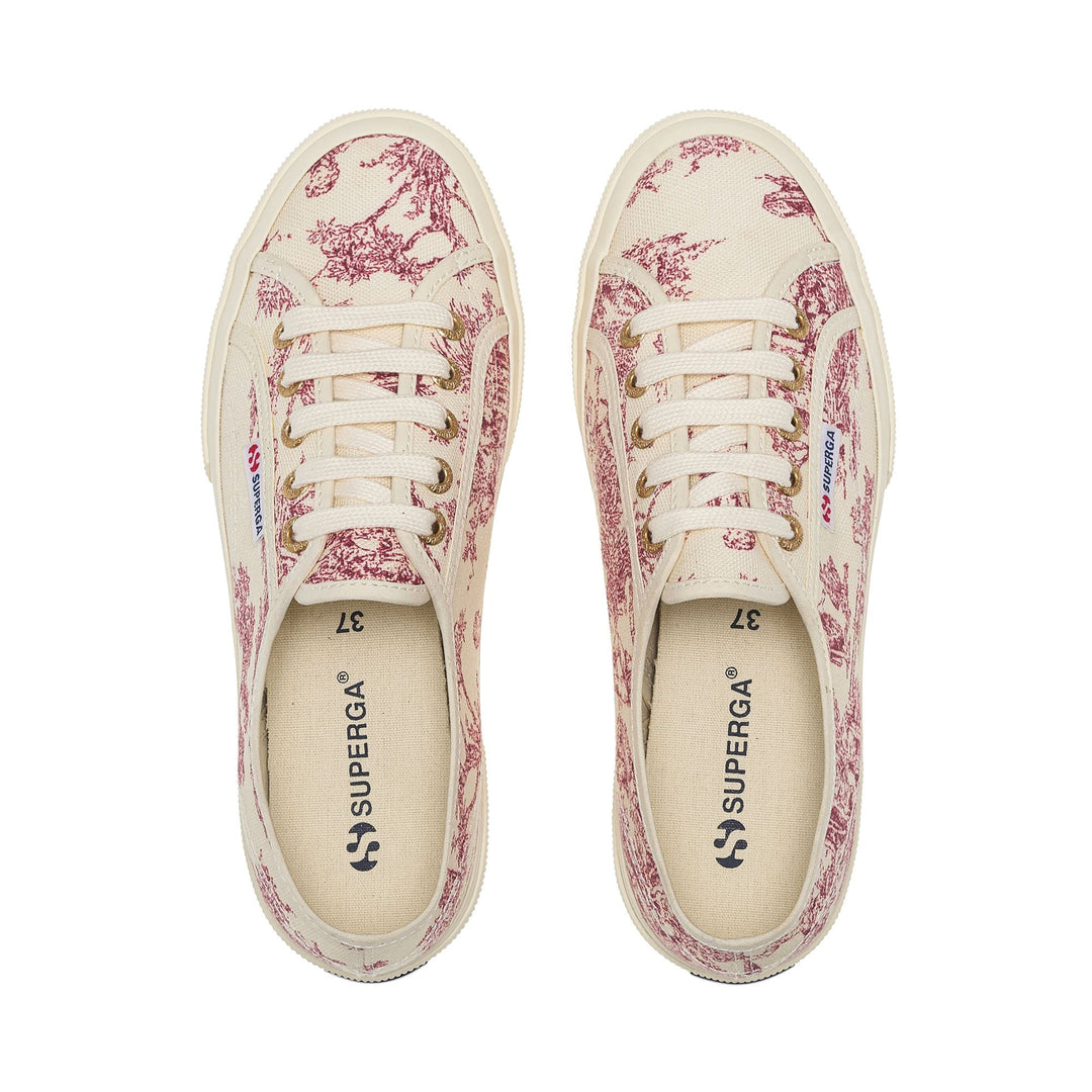 2750 TOILE DE JOUY - Le Superga - Basso - Donna - BEIGE NATURAL-RED main