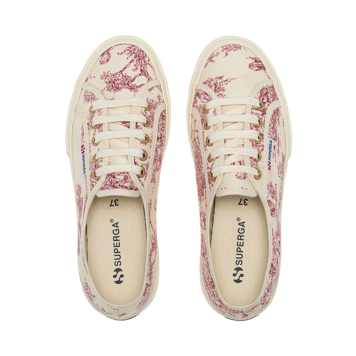 2750 TOILE DE JOUY - Le Superga - Basso - Donna - BEIGE NATURAL-RED 4