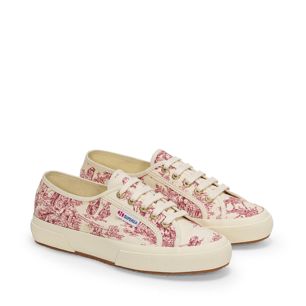 2750 TOILE DE JOUY - Le Superga - Low Cut - Woman - BEIGE NATURAL-RED 02