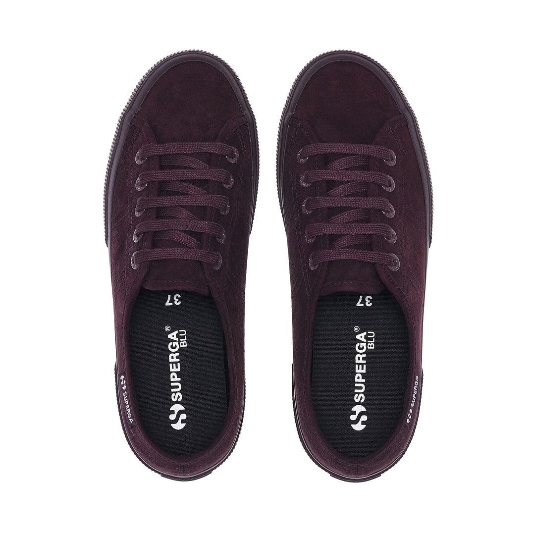 Zapatillas bajas burdeos para mujer con parte superior de microfibra main