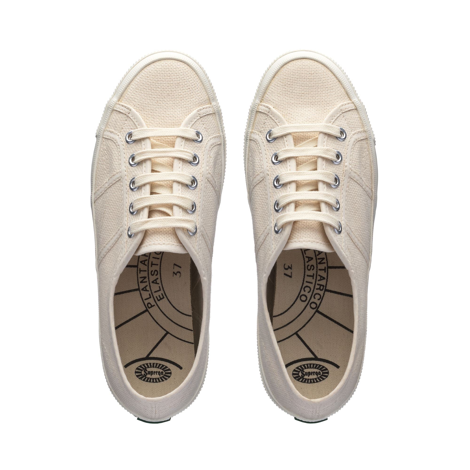Unisex Beige Sneakers with Cotton Upper | Superga