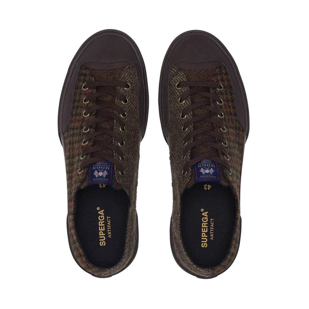 2432 WORKS WOOL PATCHWORK - Baskets - Décolleté - Unisexe - Brown Toffee-Brown Mogano main