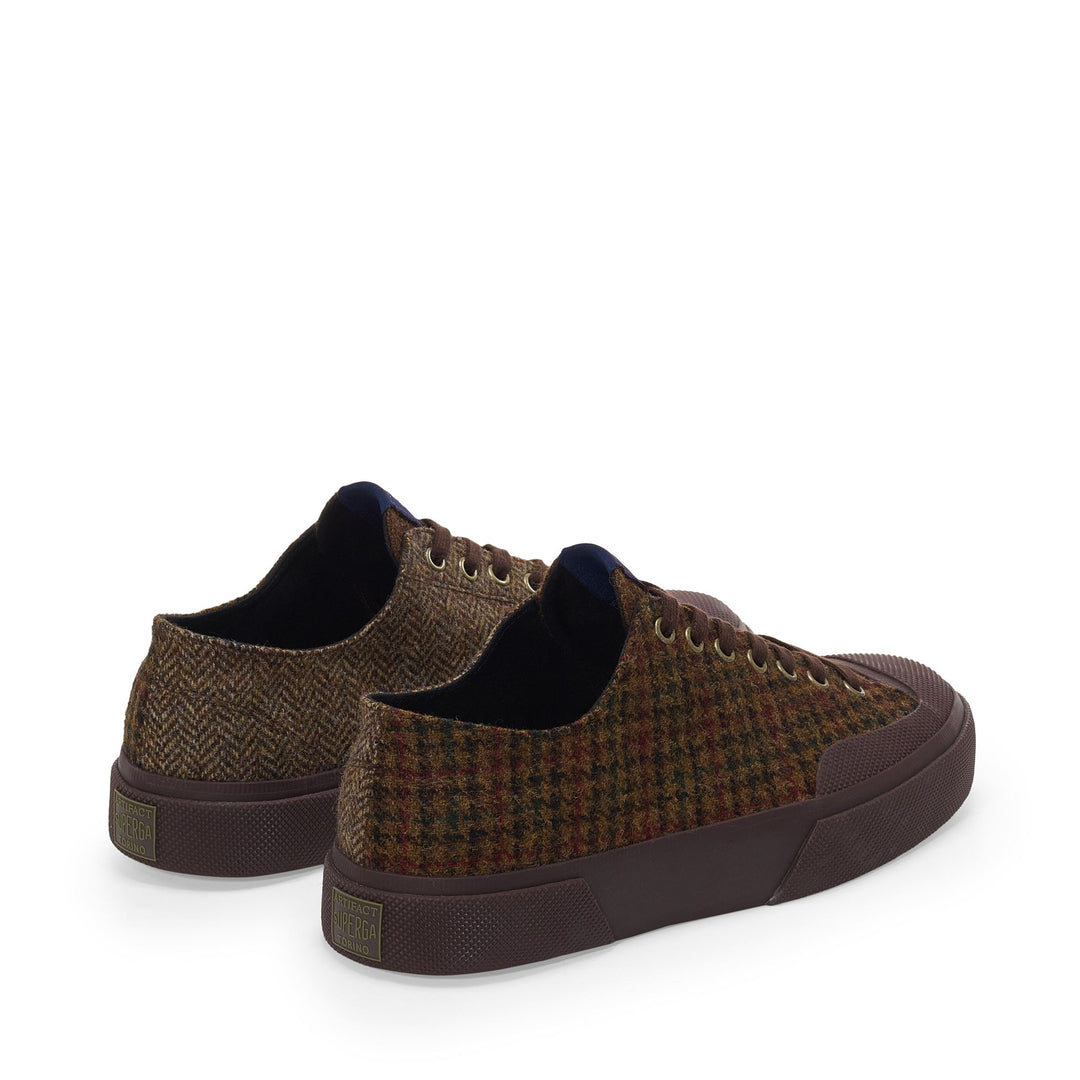 2432 WORKS WOOL PATCHWORK - Baskets - Décolleté - Unisexe - Brown Toffee-Brown Mogano main