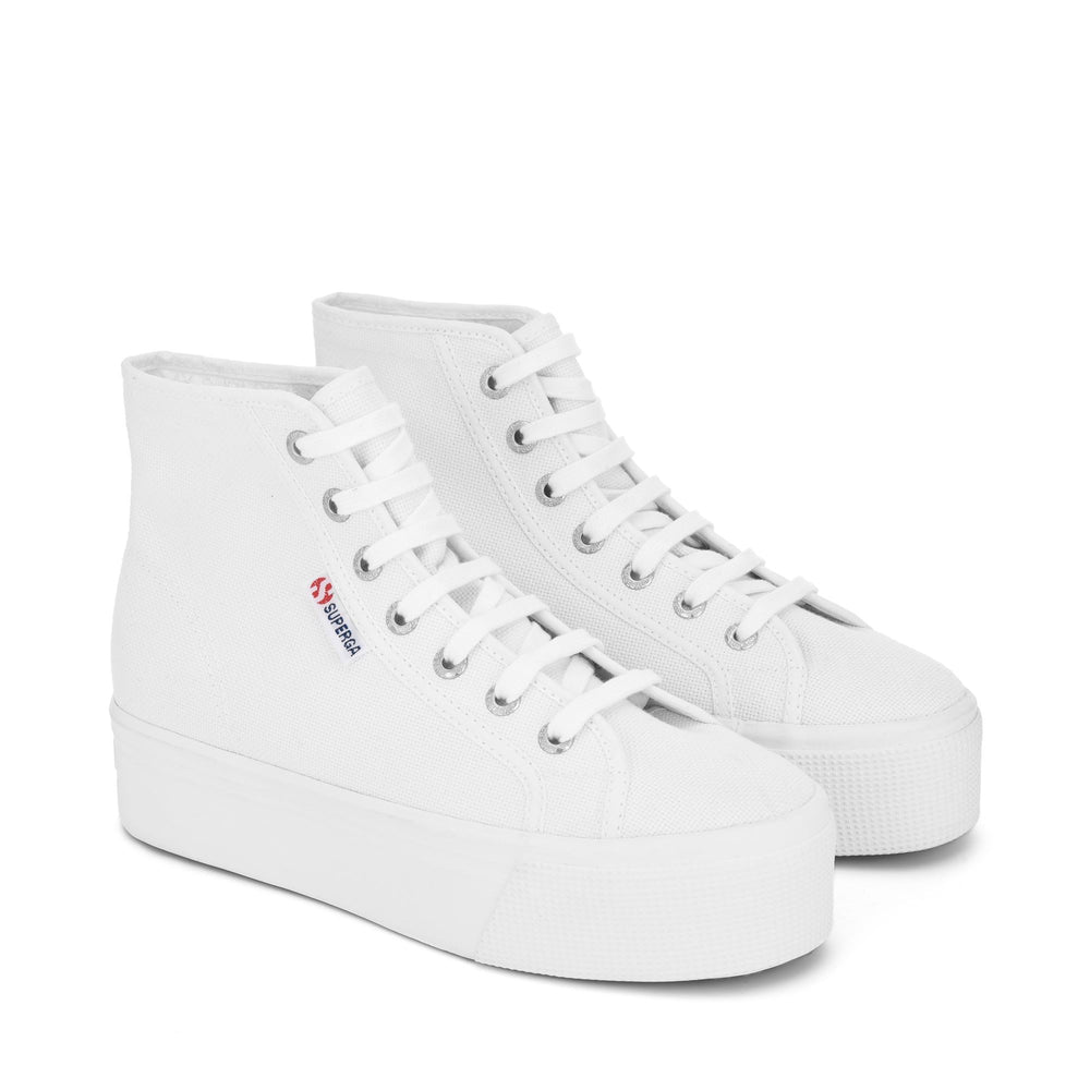 Lady Shoes Woman 2705 HI TOP Wedge WHITE Dressed Front (jpg Rgb)	