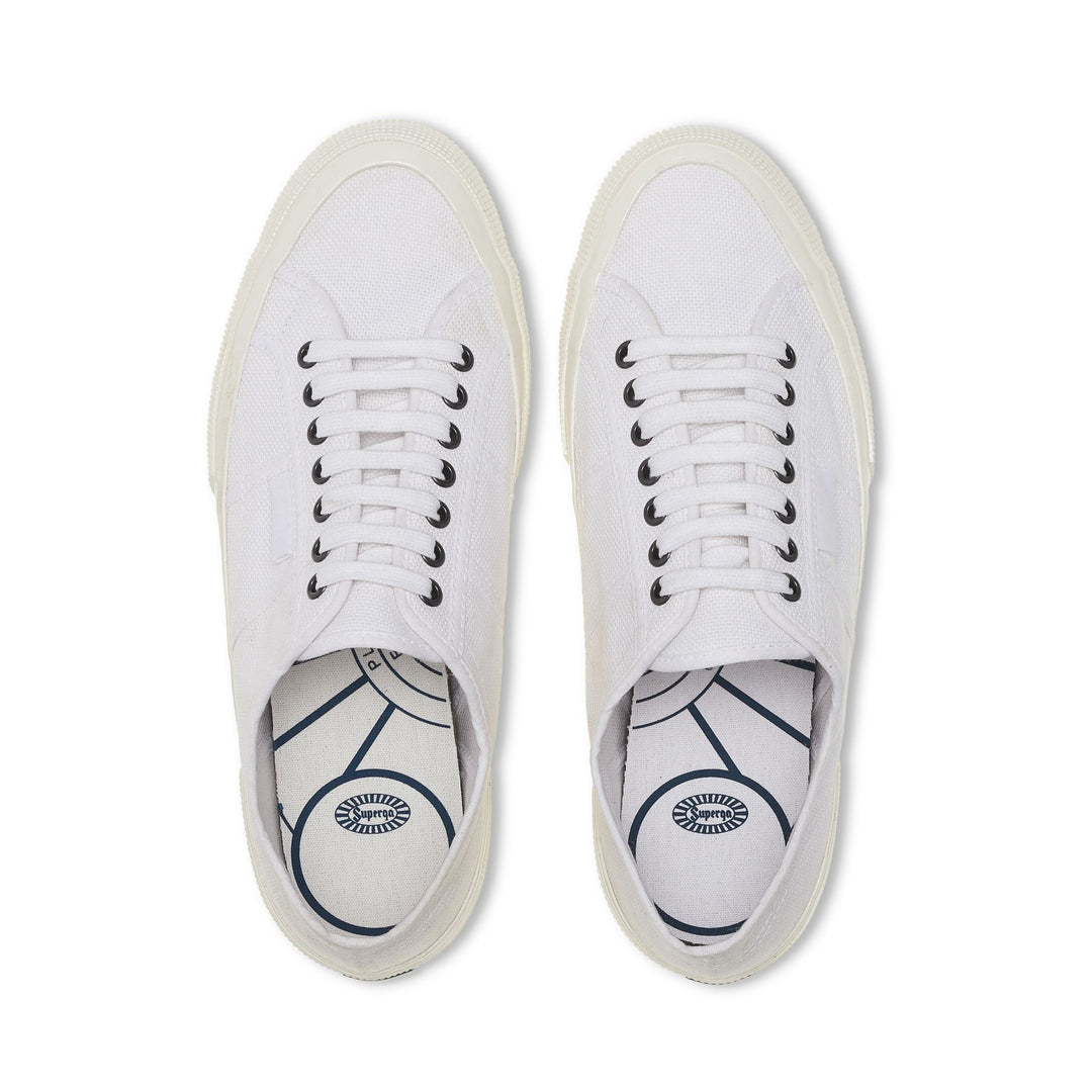 Unisex White Low Cut Sneakers with Cotton Upper main