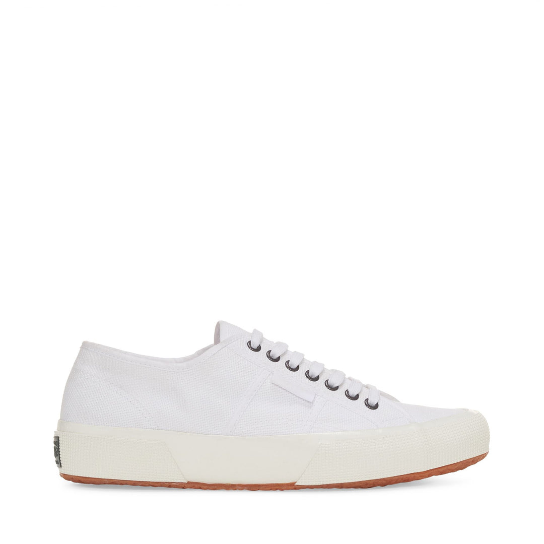 Sneakers basse unisex bianche con tomaia in cotone 01