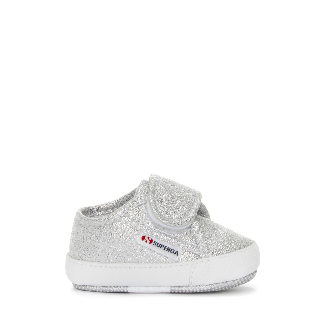 Sneakers basse da bambina grigie con tomaia in cotone 01