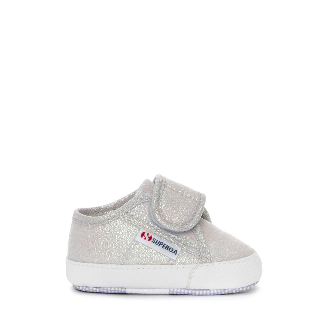Sneakers basse pastello da bambina con tomaia in cotone 01