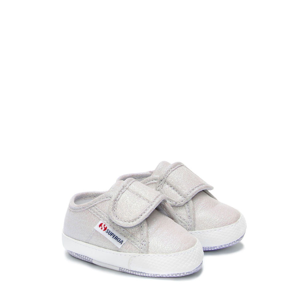 Sneakers basse pastello da bambina con tomaia in cotone 02