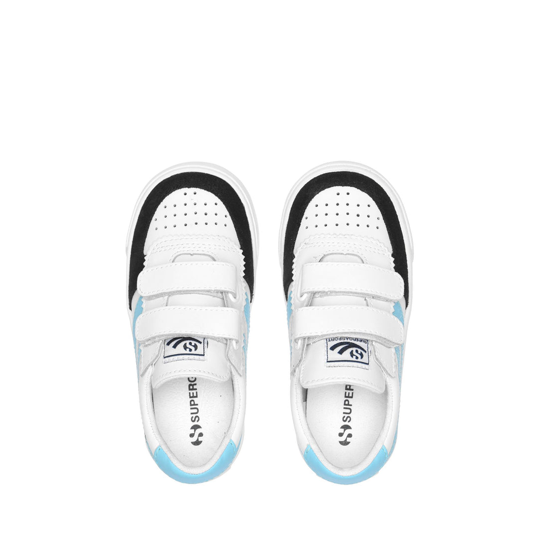 Sneakers Kid unisex 2846 KIDS SEATTLE STRAPS SYNTHETIC MATERIAL Low Cut WHITE-BLUE FISH-NAVY Dressed Back (jpg Rgb)		