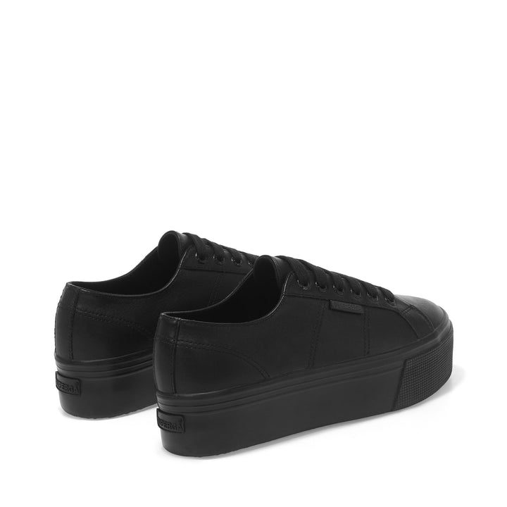 Sneakers con zeppa nere con tomaia in nappa 3